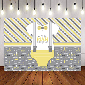 Mocsicka Baby Clothes A Little Man is on the Way Baby Shower Backdrop-Mocsicka Party