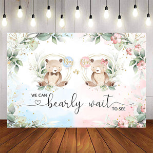 Mocsicka Boy or Girl We can Bearly Wait to see Gender Reveal Backdrop-Mocsicka Party