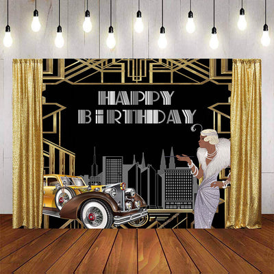 Mocsicka Gatsby Theme Retro Flapper Girl Birthday Backdrop-Mocsicka Party