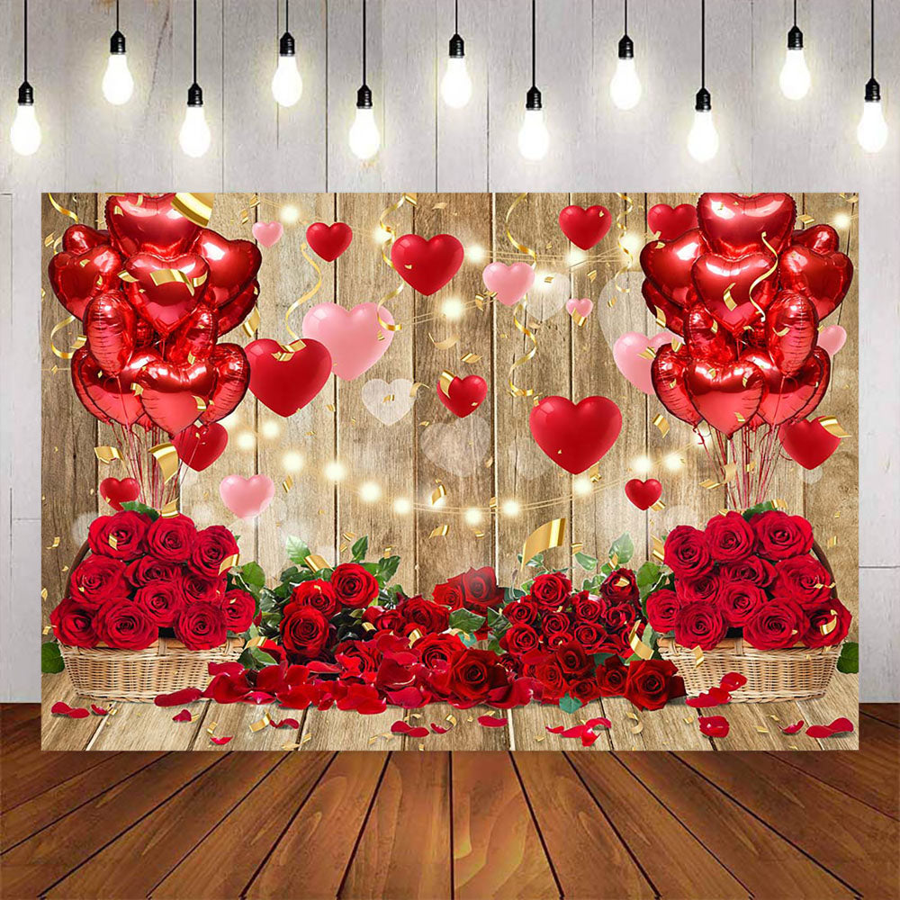 Mocsicka Happy Valentine's Day Red Rose Photo Banners-Mocsicka Party