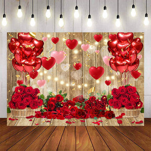 Mocsicka Happy Valentine's Day Red Rose Photo Banners-Mocsicka Party