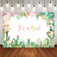 Mocsicka Cactus and Flowers It's a Girl Baby Shower Backdrop-Mocsicka Party