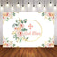 Mocsicka God Bless Pink Flowers Baby Shower Backdrop-Mocsicka Party