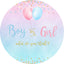 Mocsicka Boy or Girl Gender Reveal Baby Shower Round Cover