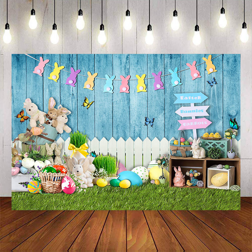 Mocsicka Rabbit and Eggs Happy Easter Background-Mocsicka Party