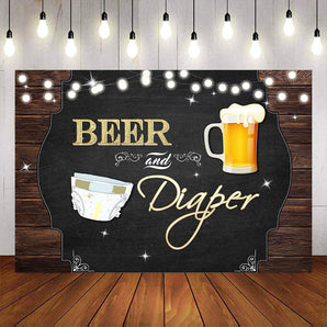 Mocsicka Beers and Diaper Baby Shower Backdrop-Mocsicka Party