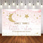 Mocsicka Twinkle Little Star and Gold Moon Baby Shower Backdrop
