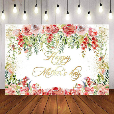 Mocsicka Spring Floral Happy Mother's Day Backdrop-Mocsicka Party