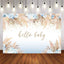 Mocsicka Reed and Blue Flowers Baby Shower backdrop-Mocsicka Party