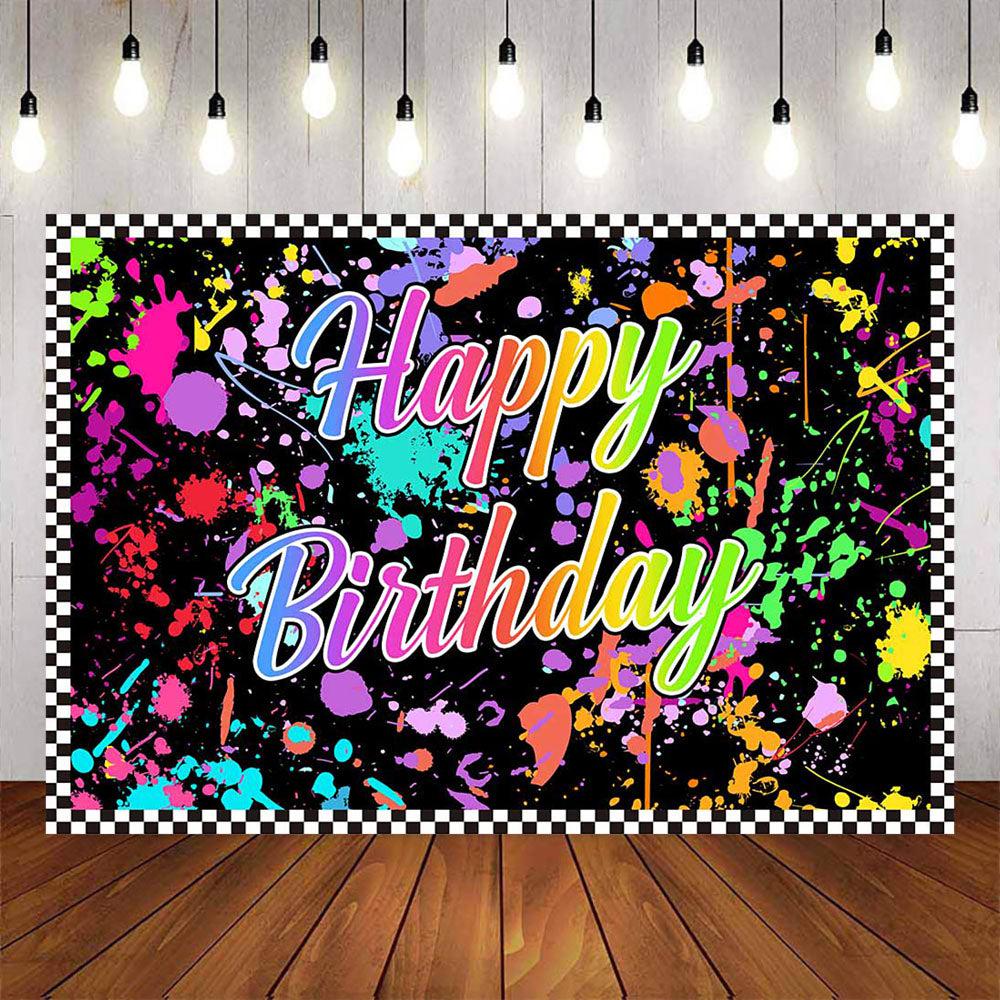 Mocsicka Splash Paint Happy Birthday Background-Mocsicka Party