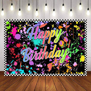 Mocsicka Splash Paint Happy Birthday Background-Mocsicka Party