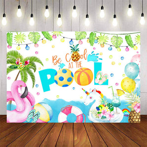 Mocsicka Swimming Pool and Swimming Ring Summer Pool Party Backdrop-Mocsicka Party