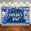 Mocsicka Blue and Sliver Balloons Happy Father's Day Backdrop-Mocsicka Party