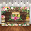 Mocsicka Hawaii Flowers Wooden Floor Aloha Luau Birthday Backdrop-Mocsicka Party