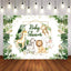 Mocsicka Plam Leaves and Little Animals Baby Shower Backdrop-Mocsicka Party