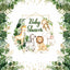 Mocsicka Plam Leaves and Little Animals Baby Shower Backdrop