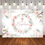 Mocsicka Pink Flowers Wreath Baptism Baby Shower Backdrop-Mocsicka Party