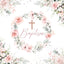 Mocsicka Pink Flowers Wreath Baptism Baby Shower Backdrop