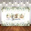 Mocsicka Green Leaves and Gold Dots Baby Shower Backdrop-Mocsicka Party