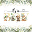 Mocsicka Green Leaves and Gold Dots It's A Boy Baby Shower Backdrop