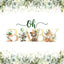Mocsicka Green Leaves and Gold Dots Oh Baby Shower Backdrop