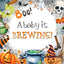 Mocsicka Boo A Baby is Brewing Halloween Theme Backdrop
