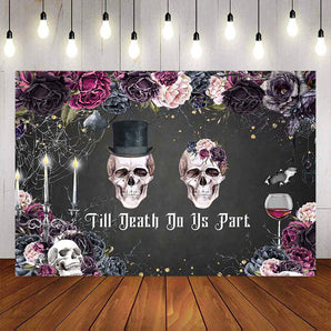 Mocsicka Skull and Flowers Day of the Dead Photo Backdrop-Mocsicka Party