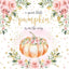 Mocsicka Sweet Little Pumpkin and Flowers Baby Shower Backdrop