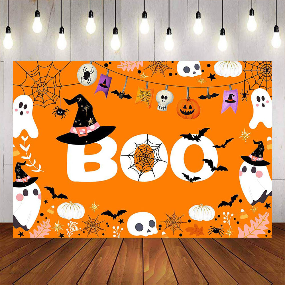 Mocsicka Halloween Theme Boo and Ghost Photo Backdrop-Mocsicka Party