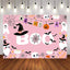 Mocsicka Halloween Theme Boo and Ghost Pink Photo Backdrop-Mocsicka Party