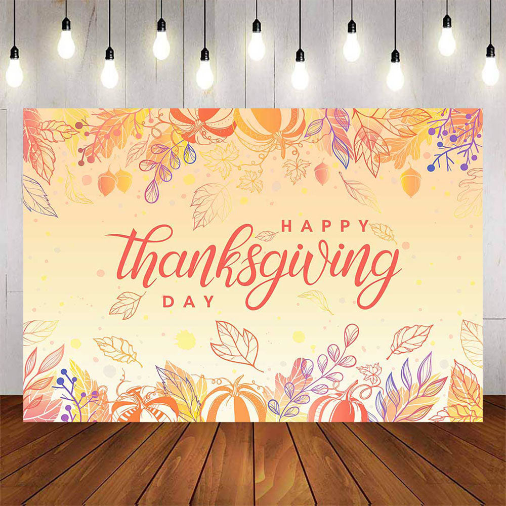 Mocsicka Autumn Pumpkin Happy Thanksgiving Day Backdrop-Mocsicka Party