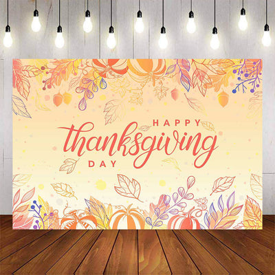 Mocsicka Autumn Pumpkin Happy Thanksgiving Day Backdrop-Mocsicka Party