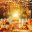 Mocsicka Autumn Theme Maple Forest and Pumpkin Fence Photo Banner