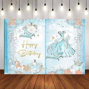Mocsicka  Princess Backdrop Castle Flowers Happy Birthday Party