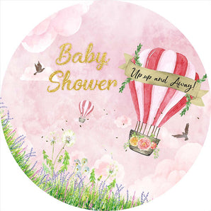 Mocsicka Pink Spring Baby Shower Round Cover