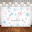Mocsicka Snowflakes He or She Gender Reveal Backdrops-Mocsicka Party