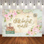 Mocsicka Onederland World Map Pink Flowers one birthday Backdrops