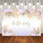 Mocsicka Purple Flowers Hello Baby Shower Backdrop-Mocsicka Party