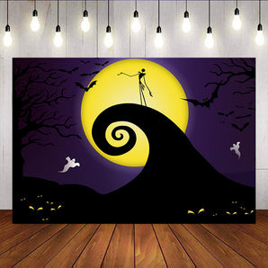 Mocsicka Bright Moon and Ghost Bat Photo Prop Halloween Party Supplies-Mocsicka Party