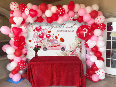 Mocsicka Valentine's Day a Little Sweet is on the Way Baby Shower Backdrop-Mocsicka Party
