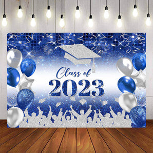 Mocsicka Blue Congratulations Graduates Class of 2023 Backdrops-Mocsicka Party