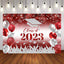 Mocsicka Red and Sliver Congratulations Graduates Class of 2023 Backdrops-Mocsicka Party