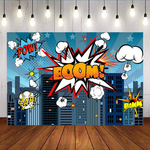 Mocsicka Boom Clouds Cityscape Landscape Birthday Party Supplies-Mocsicka Party