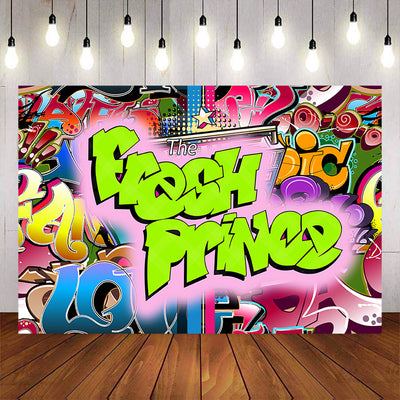 Mocsicka Fresh Prince Graffiti Background Happy Kids Birthday Decor Props-Mocsicka Party