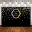 Mocsicka Happy 60th Birthday Party Decor Props Gold White Dots Background-Mocsicka Party