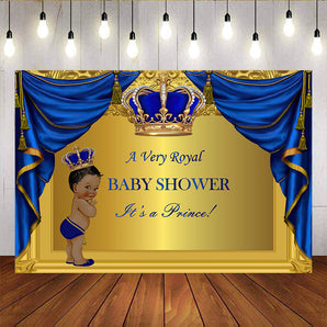 Mocsicka Royal Prince Baby Shower Backdrop Personalized Birthday Backdrops