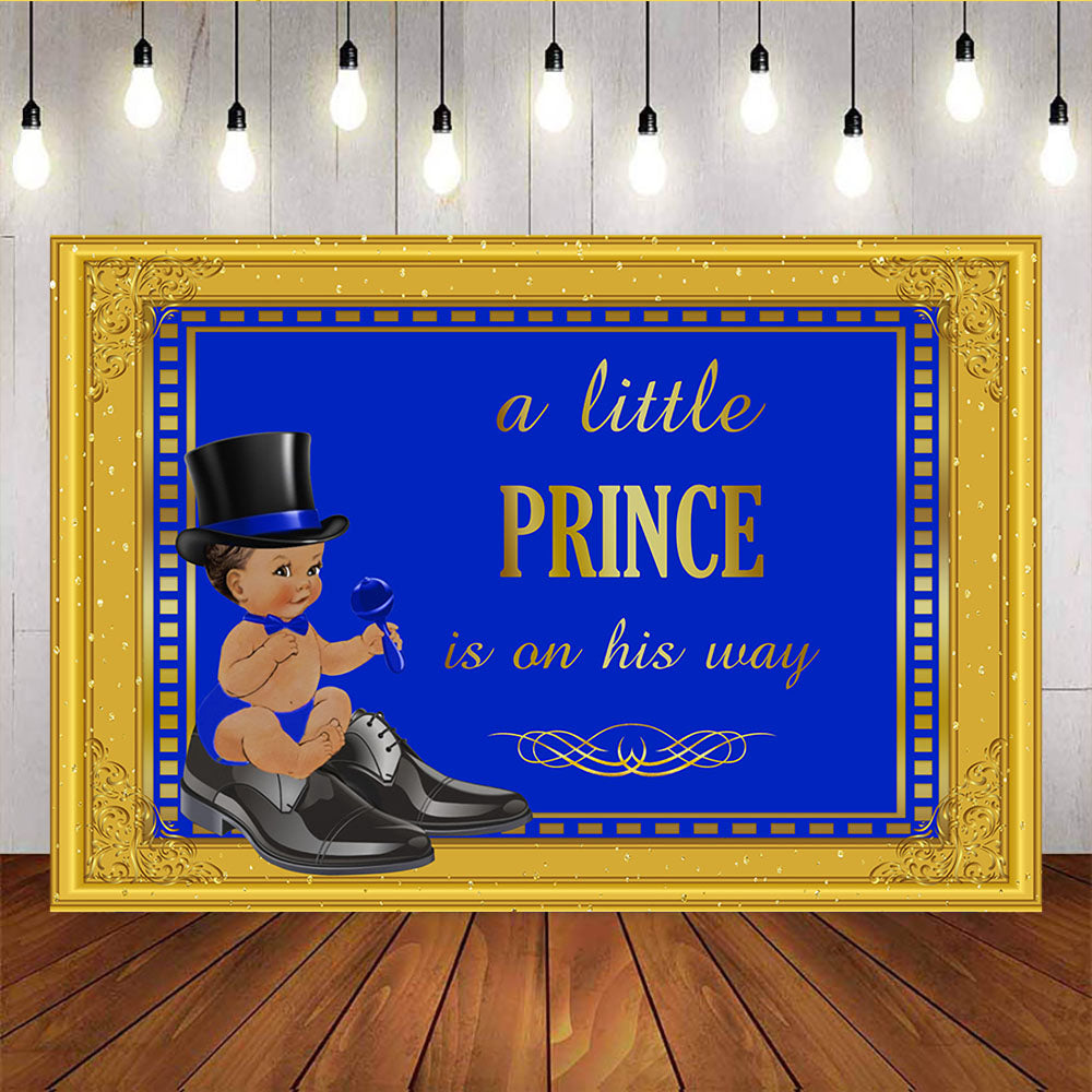 Mocsicka A Little Prince is on His Way Royal Gentleman Baby Shower Photo Backdrop-Mocsicka Party