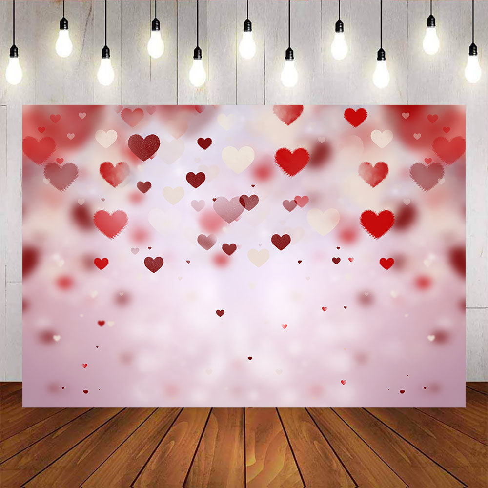 Mocsicka Valentine's Day Backdrop Red Heart Decoration Photography Banners