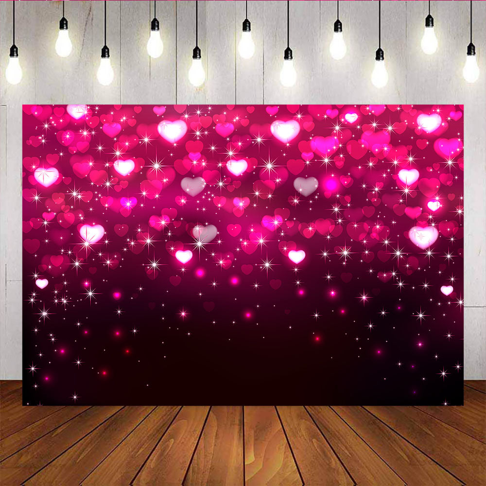 Mocsicka Valentine's Day Theme Party Decor Glitter Red Hearts Photo Background-Mocsicka Party