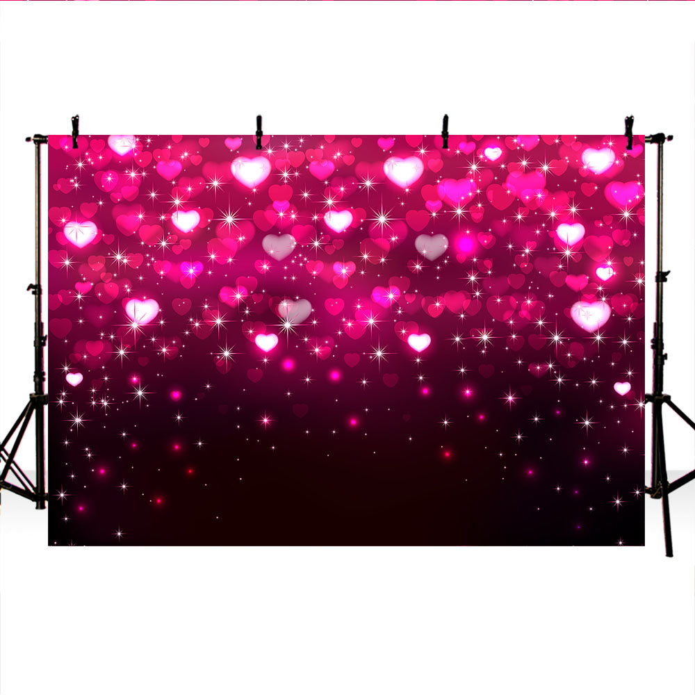 Mocsicka Valentine's Day Theme Party Decor Glitter Red Hearts Photo Background